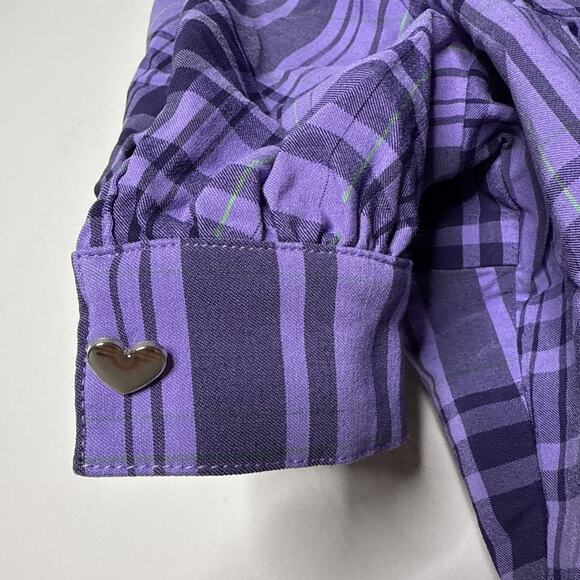 KILLSTAR 2XL Hayee Ribbon Purple Tartan Gothic Witch Wiccan Emo Punk Plaid Crop - Picture 6 of 10